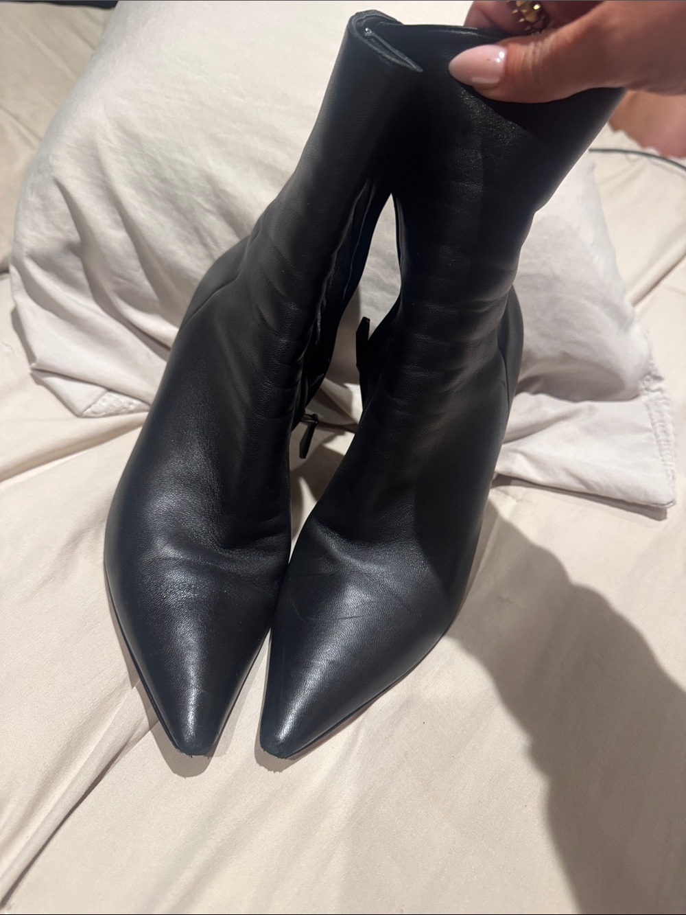 Prada Black Leather Heeled Boots - Picture 6 of 8